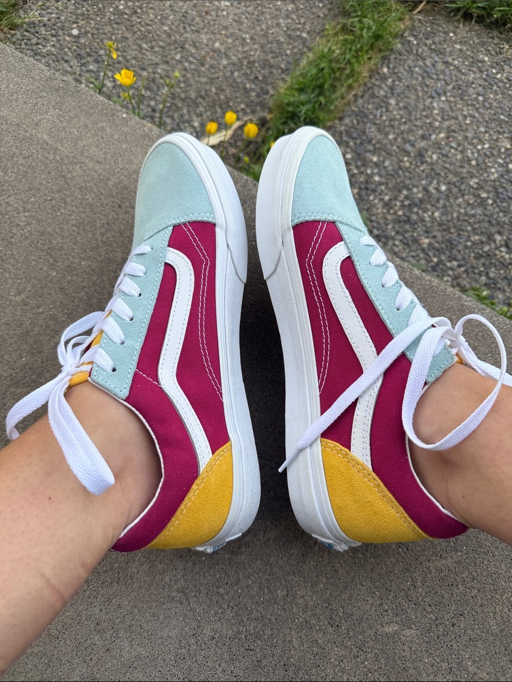 VANS Old Skool Retro Rainbow Skate Shoes Size 8.5